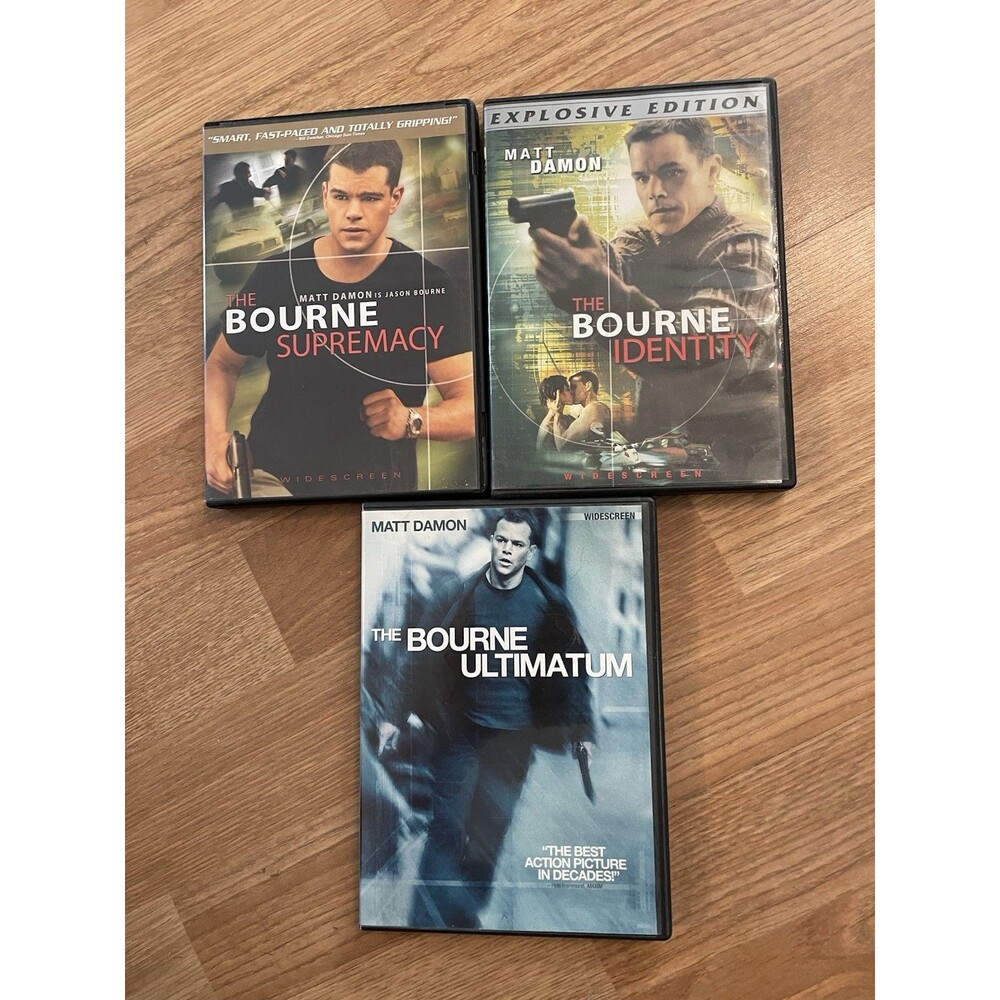 Bourne Trilogy DVD Lot Identity Supremacy Ultimatum Matt Damon